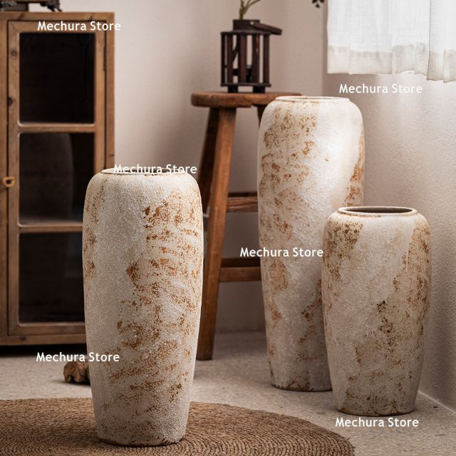 FYVA Keramik-Standvase im französischen Retro-Design und japanischen Wabi-Sabi-Stil für dein Wohnzimmer oder den Eingangsbereich - Bild 1