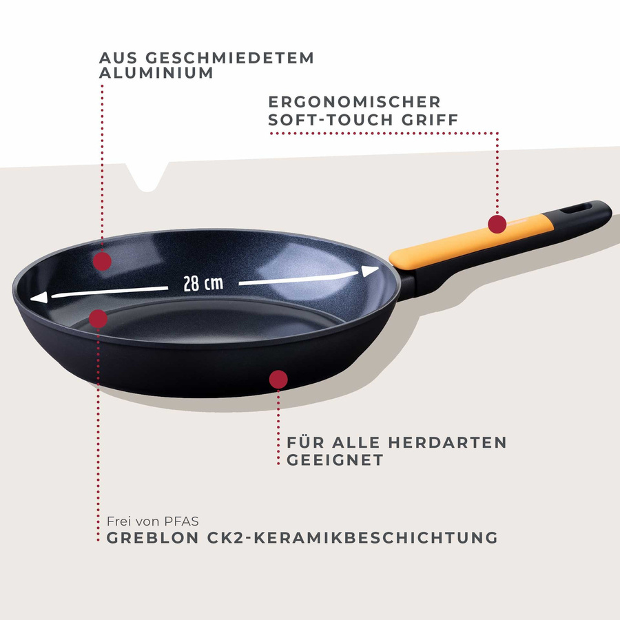 Fackelmann Bratpfanne Soft Collection aus Keramik in Schwarz, Ø 28 cm - Bild 3