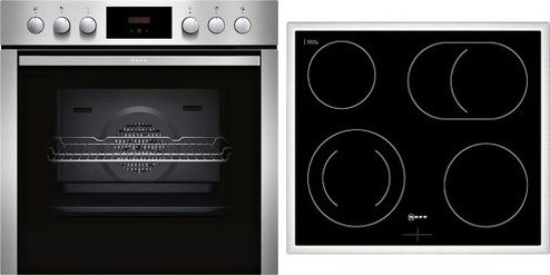 Neff EDX40 Herdset aus Einbaubackofen und Glaskeramikkochfeld in Edelstahl mit Heißluft und Grill - Bild 1