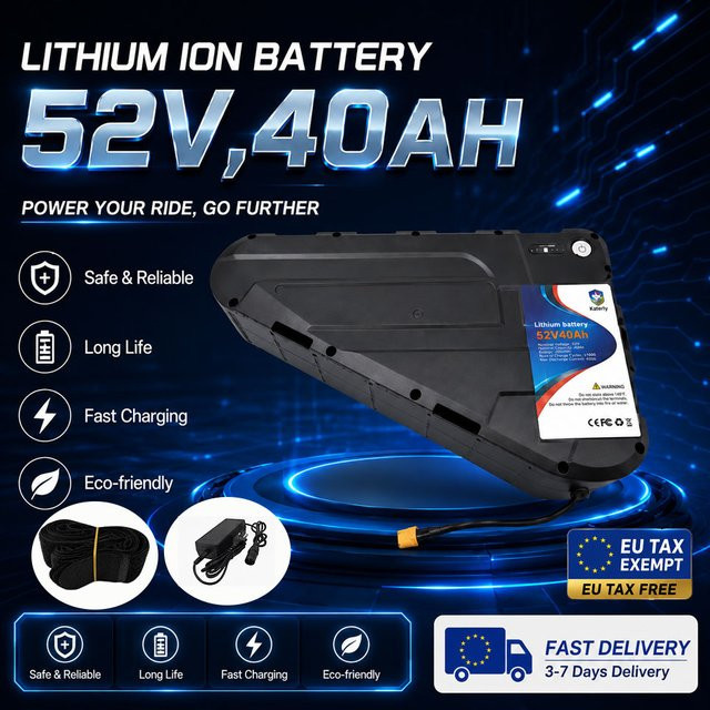 Ddadache Dreieck-Akkupack 20Ah-40Ah in Schwarz, wasserdichtes Gehäuse, leistungsstarker Lithium-Akku für Elektrofahrräder und Roller (350W/500W/750W/1000W) - Bild 1