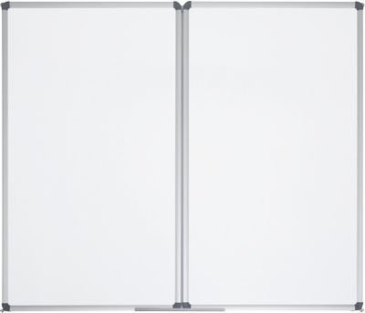 MAULstandard Whiteboard-Klapptafel grau, kunststoffbeschichtet, magnethaftend, 2 Flügel, B: 150 cm, H: 100 cm - Bild 1