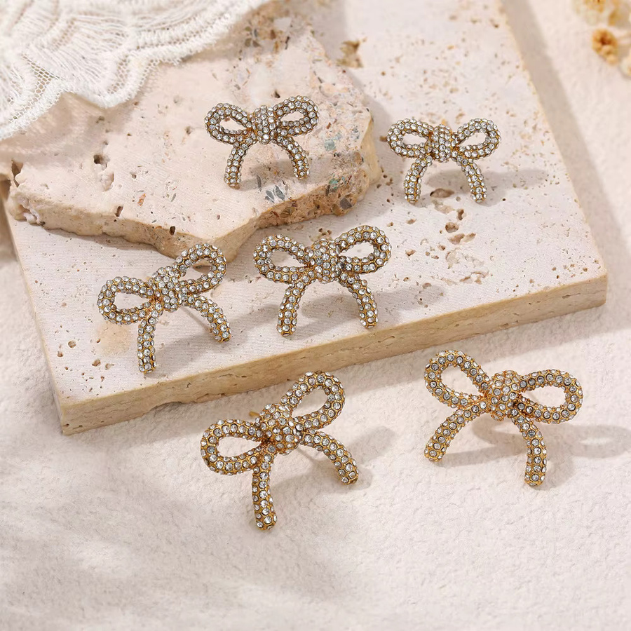 Erpels Ohrringe, Edelstahl, Zirkonia, Bowknot, Damen - Bild 2