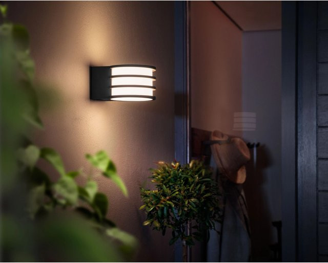Philips Hue Lucca Außenwandleuchte LED Anthrazit dimmbar warmweiß E27 IP44 - Bild 1