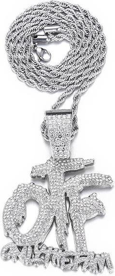 Wucifang Jewelry Halskette, Buchstaben Anhänger, Zinklegierung, Silber, Kristall, Zirkonia, Unisex, 61 cm - Bild 1