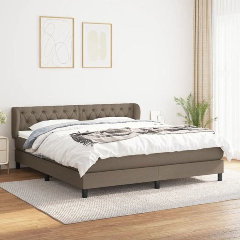 Vidaxl Boxspringbett mit Matratze aus Stoff in Taupe Meliert, B/T/H: 160 x 200 x 88 cm - Bild 1
