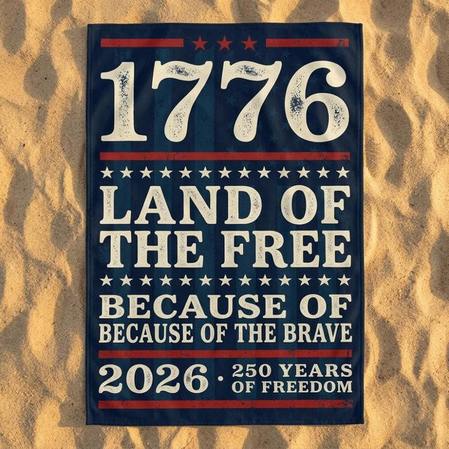 Vintage Patriotisches Strandtuch USA Flagge Land der Freien B/B: 90 x 180 cm, Blau - Bild 1
