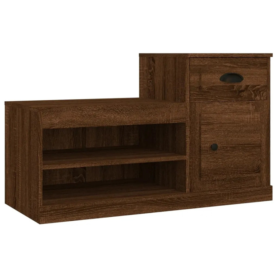 vidaXL Schuhschrank Eiche Braun aus Holzwerkstoff mit Scharniertüren B/T/H: 100 x 42 x 60 cm - Bild 2