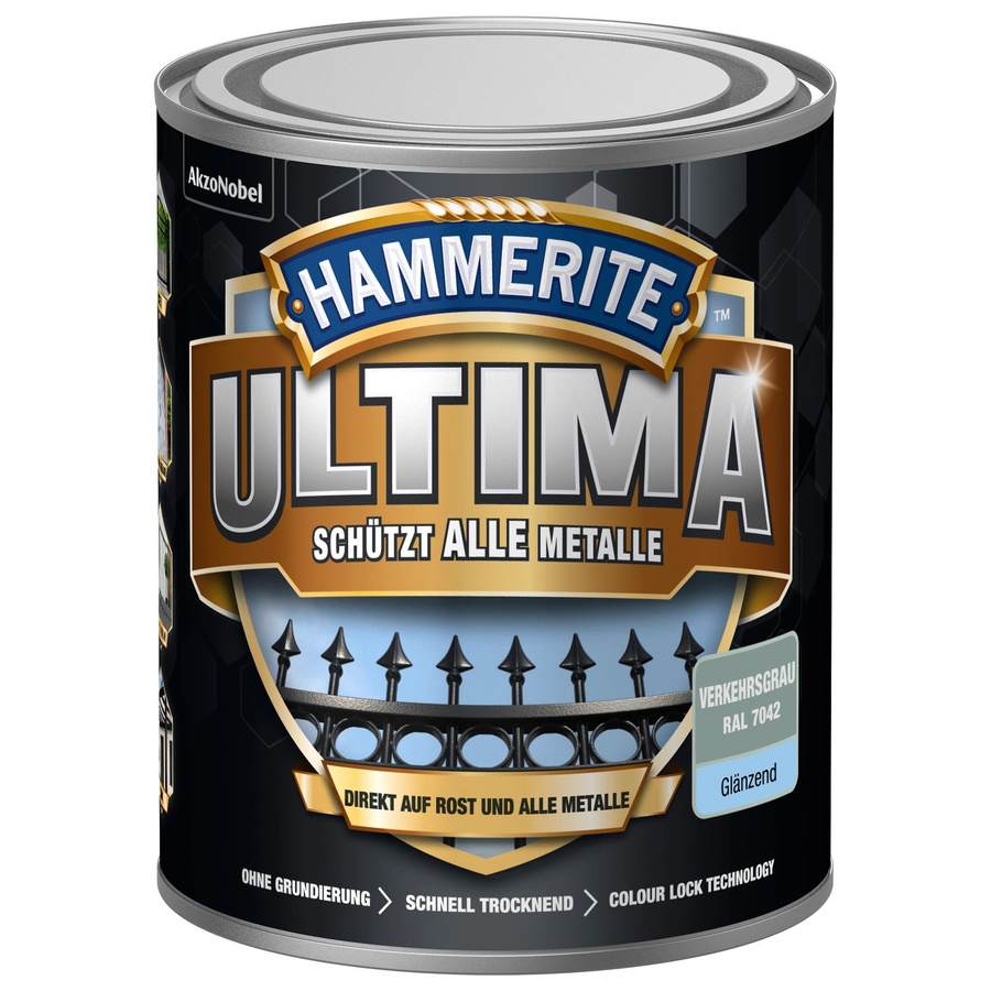 Hammerite Ultima Premium Metall-Schutzlack glänzend Verkehrsgrau 750 ml - Bild 2