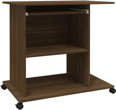 vidaXL Computertisch modern in Eiche Braun aus Holzwerkstoff B/T/H: 80 x 50 x 75 cm