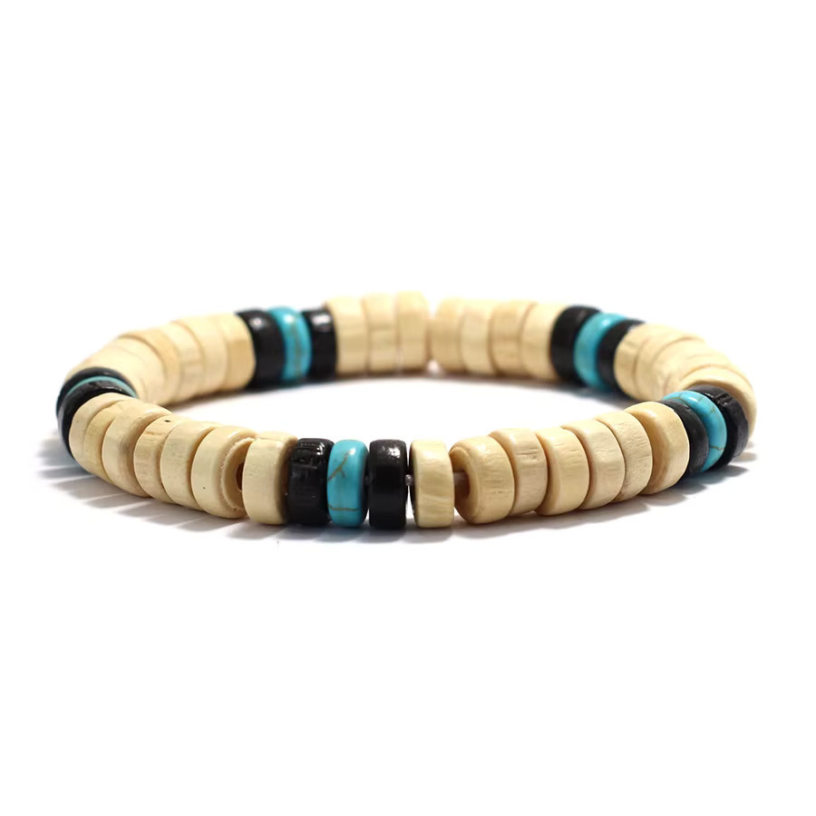 Noter Armband, Holz, Blau, Perle, Herren - Bild 3
