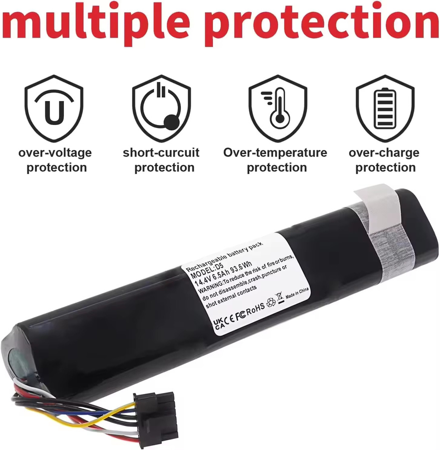 Neato Ersatz Akku Li-Ion für Saugroboter D3 D4 D5 D6 D7, 14,4 V, 12800 mAh, Schwarz - Bild 3
