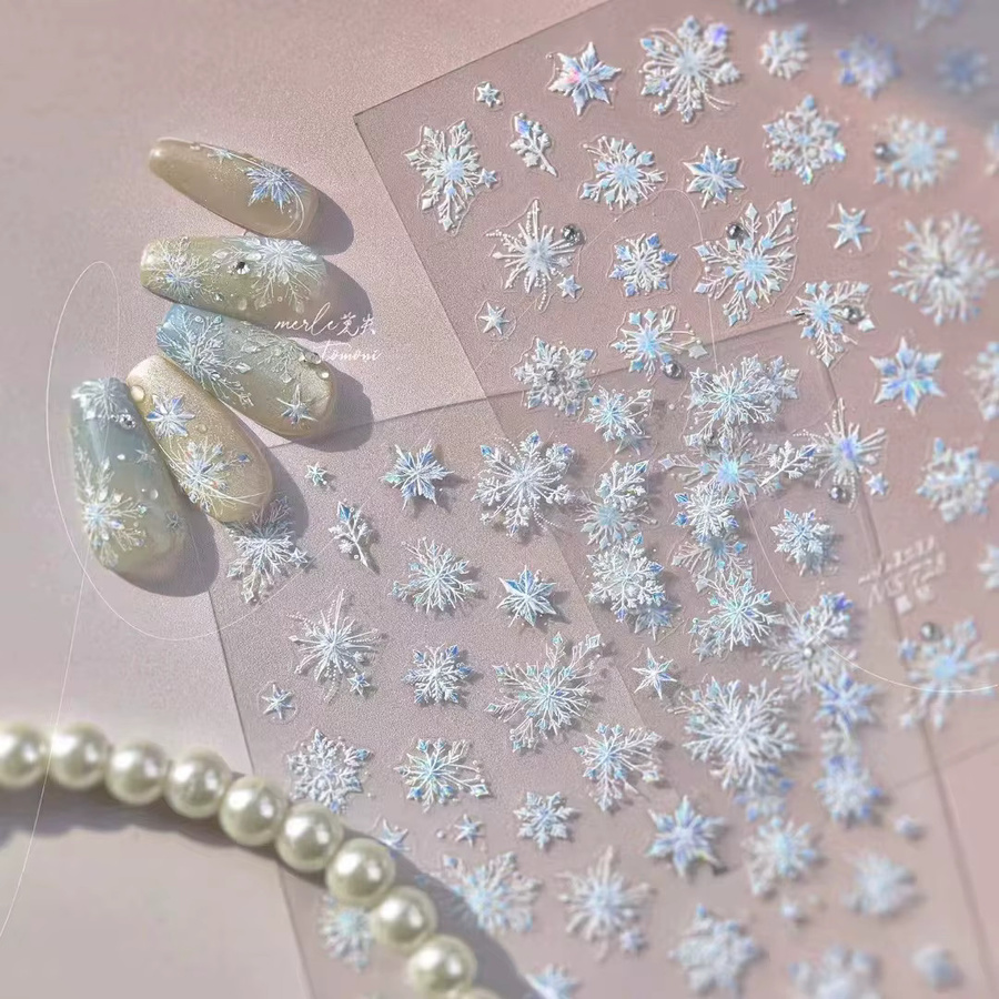 Kaniu Nagel Aufkleber Schneeflocke mit Strass, 1/3 Stück - Bild 2