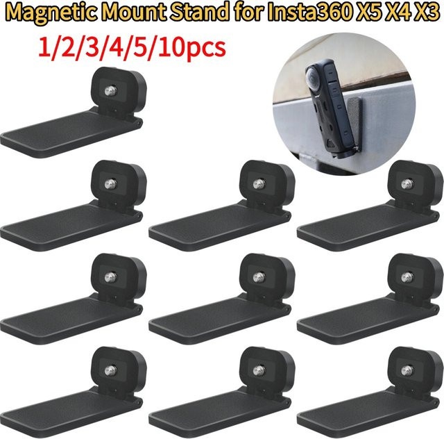 Magnetischer Halterungsständer für Insta360 X5 X4 X3 Action-Kameras mit 1/4 Schraube in Schwarz - Bild 1