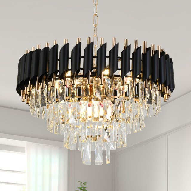 VETRULUS Moderner Kristall-Kronleuchter in Schwarz für Wohnzimmer und Esszimmer - Bild 1