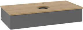 V&B Waschtischunterschrank Antao ohne Frontstruktur in Eiche Honig braun lackiert, B/T/H: 100 x 50 x 19 cm - Bild 1