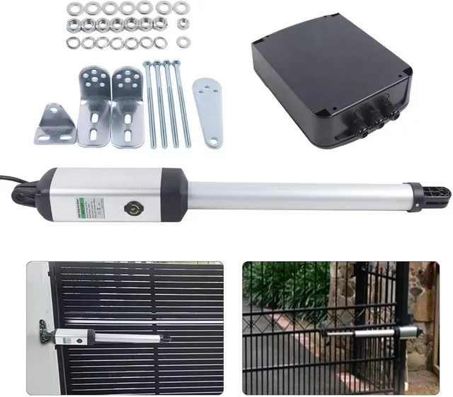 CNCEST Automatischer Drehtorantrieb mit Schwenkarm und 2 Fernbedienungen, Silber, 50 W, bis 300 kg pro Arm - Bild 1