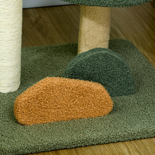 PawHut Kratzbaum mit 2 Ebenen und integriertem Spielzeug aus Sisal und Spanplatte, Grün, B/T/H: 39 x 43 x 52 cm - Bild 4