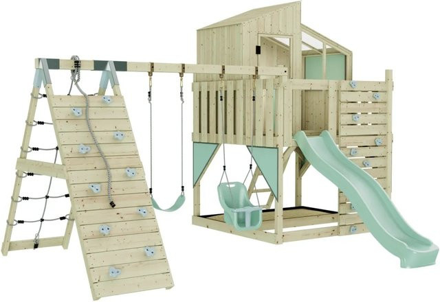OutdoorToys Spielturm Finn mit Babyschaukel in Mintgrün - Bild 1