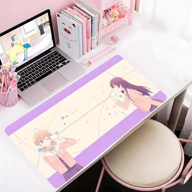 Bloom Into You Romance Anime Gaming-Mauspad mit LockEdge, große schwarze Schreibtischunterlage für Computer und Tastatur - Bild 1