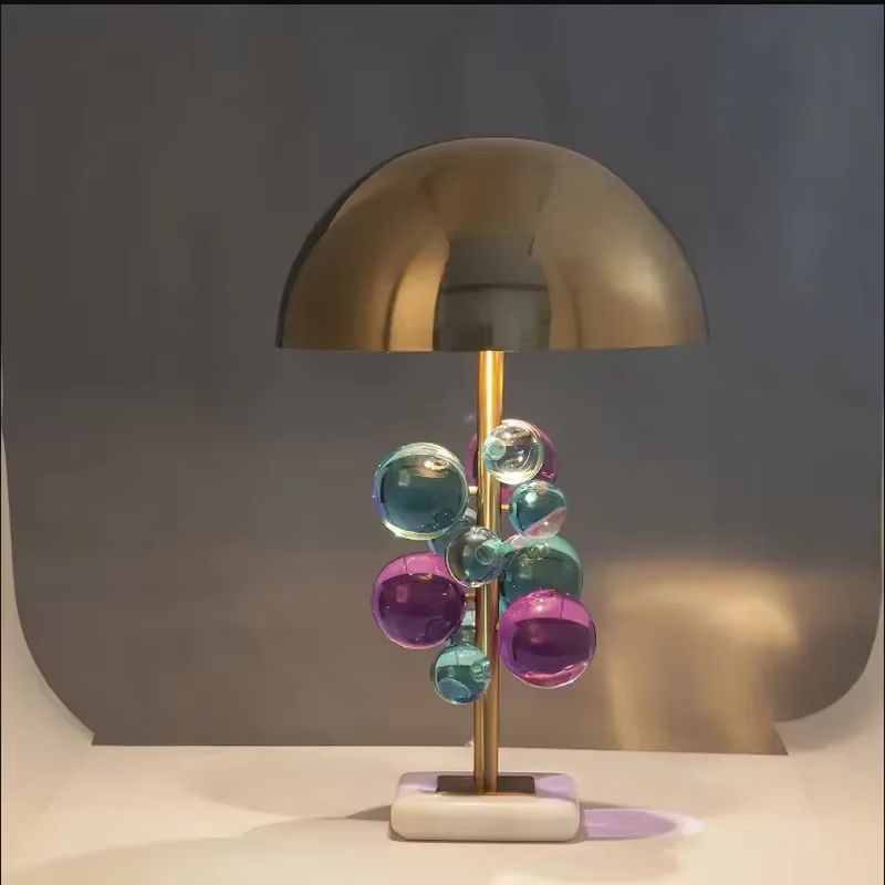 JIANKEXING Kristall Tischlampe Postmodernes Design in Transparent und Multicolour für Schlafzimmer und Studie - Bild 2