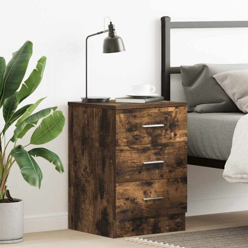 Vidaxl Nachttisch aus Holzwerkstoff in Räuchereiche, Braun, B/T/H: 38 x 35 x 56 cm - Bild 1