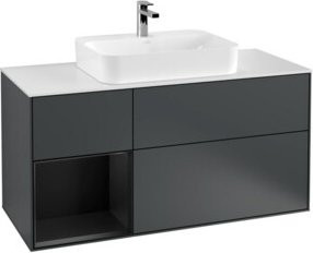 V&B Waschtischunterschrank Finion in Mattblau lackiert, Breite: 120 cm, Tiefe: 50,1 cm, Höhe: 50,1 cm - Bild 1