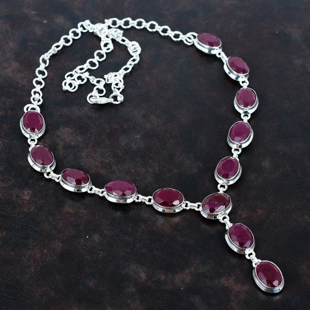 Jewel Paradise Halskette, Kaschmir-Rubin, 925 Sterlingsilber, Damen - Bild 1
