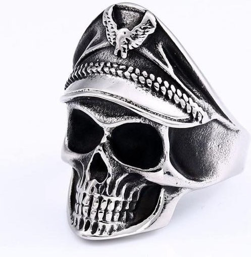 Yiran pet products Ring, Krieger-Totenkopf-Maske, Zinklegierung, Schwarz, Herren - Bild 1