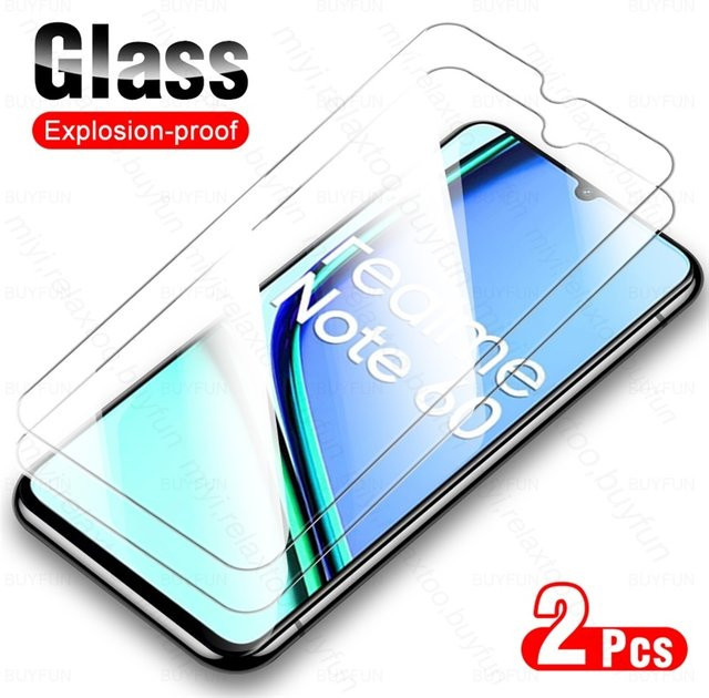 2 Stück HD 9H gehärtetes Glas für Realme Note 60 4G, Full Cover Displayschutzfolie, transparent - Bild 1