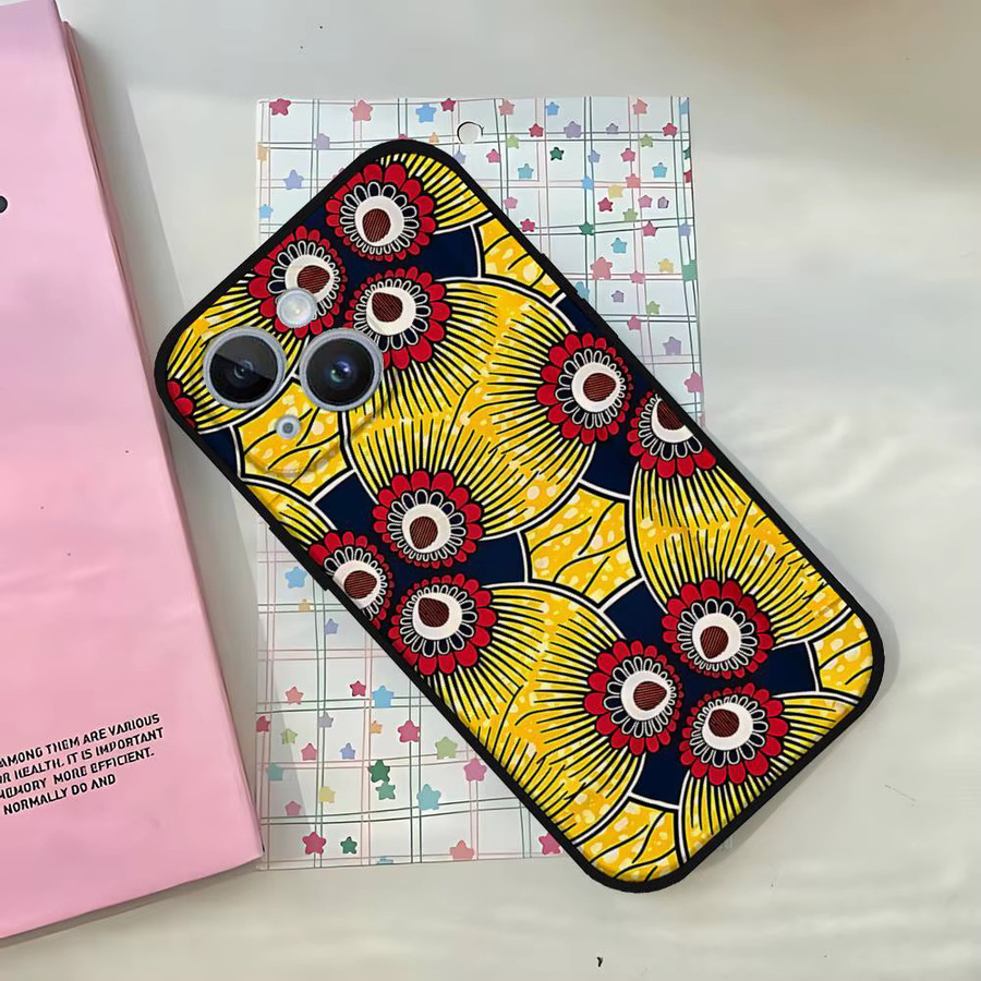 Mesuca Handyhülle im afrikanischen Mode-Design für iPhone 11 bis iPhone 17, weiche Schutzhülle in Schwarz und Multicolour - Bild 2