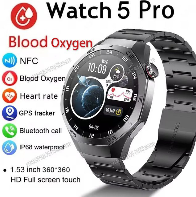 Ola Esporte Smartwatch, GPS, Herzfrequenz, Edelstahl, Schwarz, Unisex - Bild 1