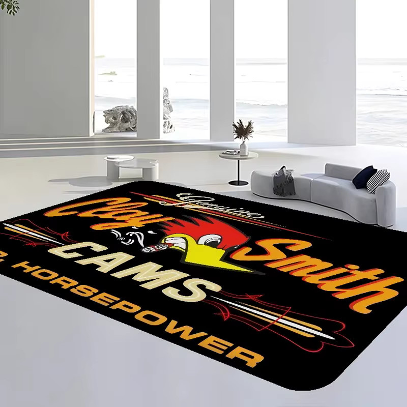VIKAMA Mr H Horsepower Clay Smith Fußmatte, rutschfester und waschbarer Teppich mit Tier-Motiv im Retro-Design, B/T: 120 x 40 cm - Bild 3