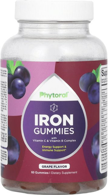 Phytoral Eisengummis Traube mit Vitamin C und Vitamin-B-Komplex 60 Stück - Bild 1