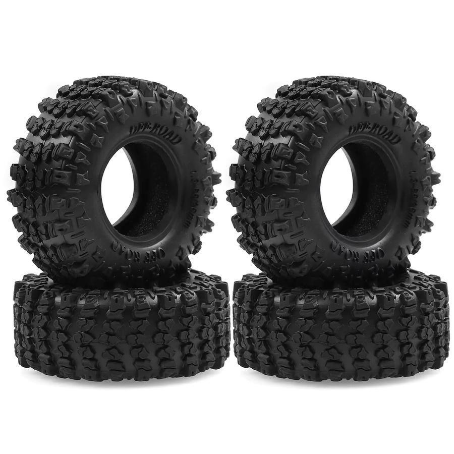RS Gummireifen für RC Crawler Car, 4-teiliges Set, 1,3 Zoll, Schwarz - Bild 6