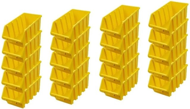 PROREGAL SuperSparSet mit 20 Sichtlagerboxen aus Polypropylen in Gelb, H x B x T: 15,5 x 20,4 x 34 cm - Bild 1