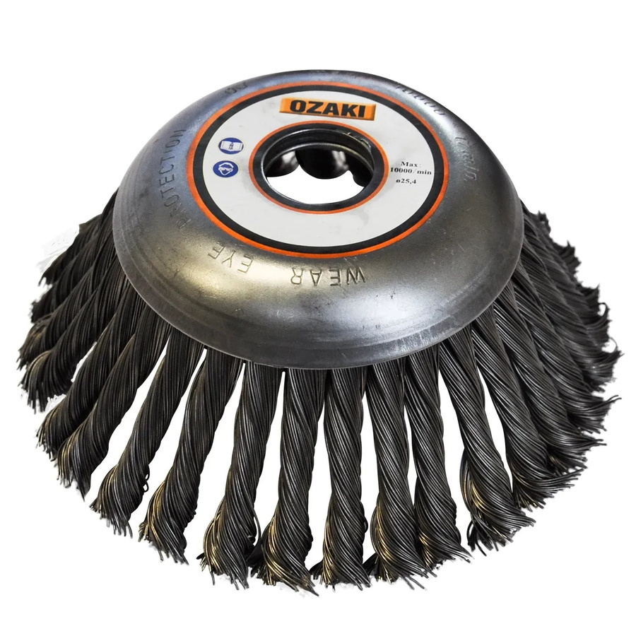 Ozaki Unkrautbürste aus Metall in Silber mit 45° Winkel und Reduzierring, Durchmesser: 150 mm - Bild 2