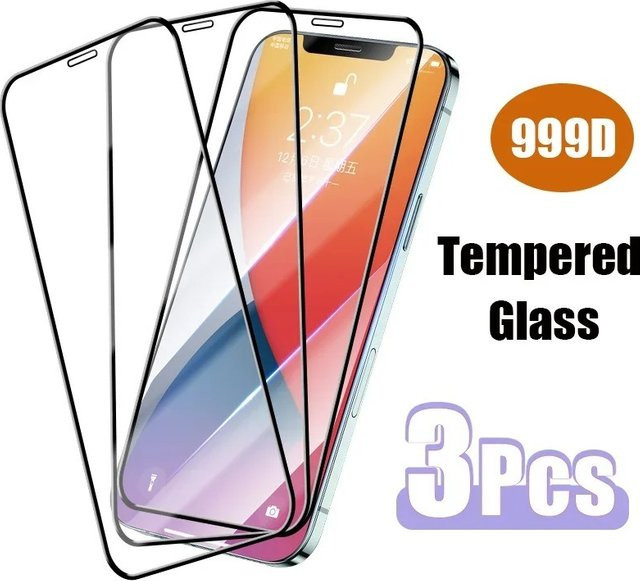 3er-Pack Displayschutzfolie aus gehärtetem Glas für Apple iPhone 11 bis iPhone 16 Pro Max, transparent - Bild 1