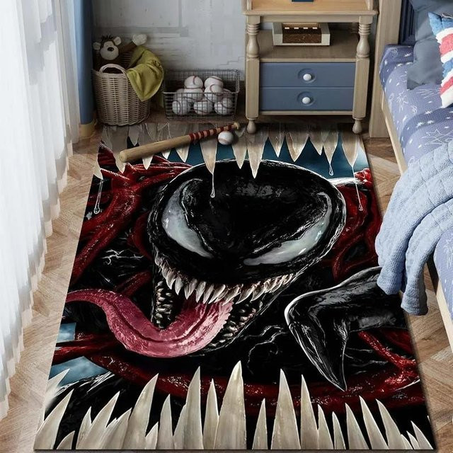 Karpetti Marvel Venom Print Teppich, rutschfest und waschbar, Multicolour, B/T: 60 x 40 cm - Bild 1