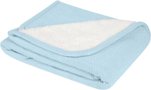 Kikkaboo Babydecke Dream big gestrickt aus 100% Baumwolle, hellblau, B: 100 cm, T: 75 cm - Bild 1