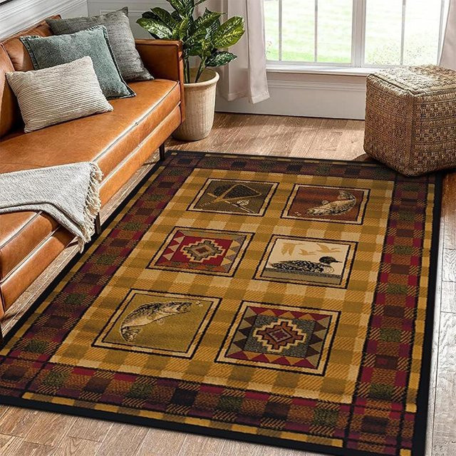 Lodestar Retro Amerikanischer Bestien Teppich in Multicolour, rutschfest und pflegeleicht, B/H: 60 x 40 cm - Bild 1