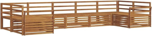 vidaXL Sofagarnitur 7-teilig in U-Form aus Massivholz Akazie, Farbe Braun - Bild 1