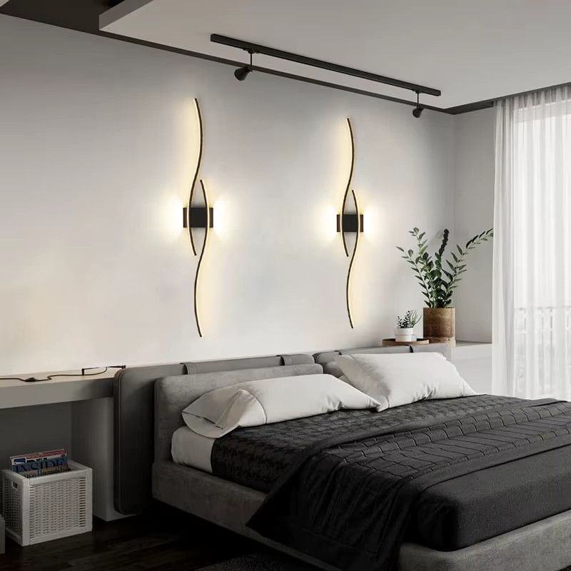HAULVANG Innen-LED-Wandleuchte mit integriertem LED in Schwarz oder Weiß für Flur, Schlafzimmer und Wohnzimmer - Bild 3
