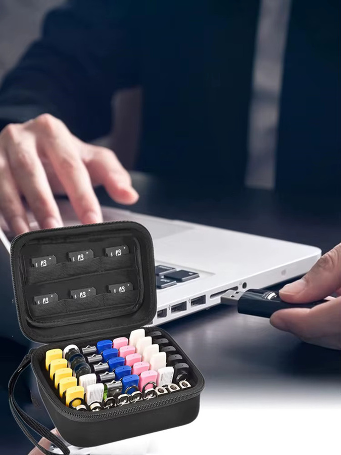 ALLOYSEED USB-C Flash-Laufwerk-Gehäuse und SD-Karten-Organizer in Schwarz - Bild 5