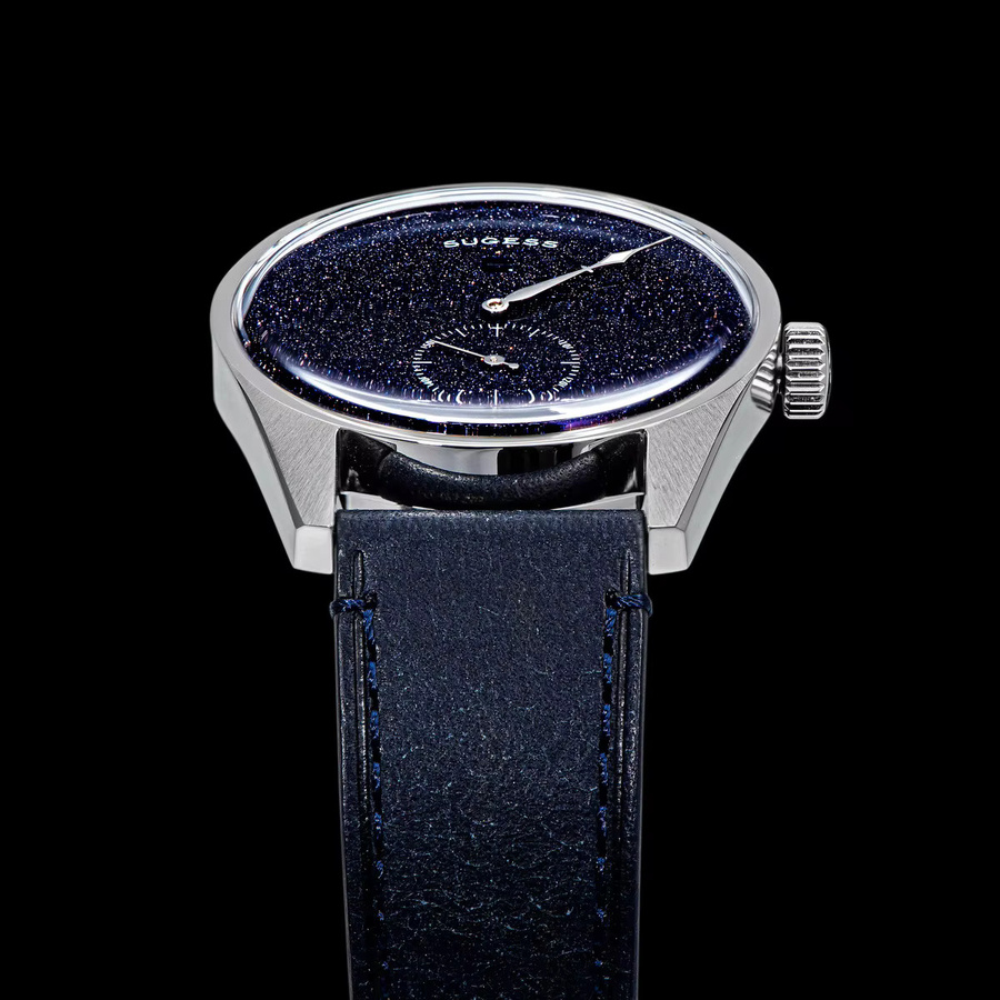 Sugess Armbanduhr Automatik, Edelstahl, Leder, Blau, Herren - Bild 3