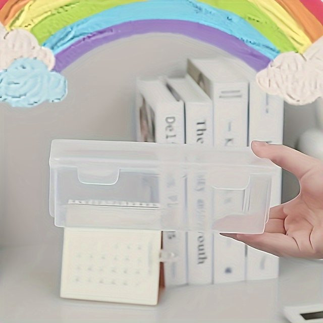 Durchsichtige Kunststoff-Aufbewahrungsbox mit Klappdeckel für Schmuck und Büroorganisation, Transparent - Bild 1
