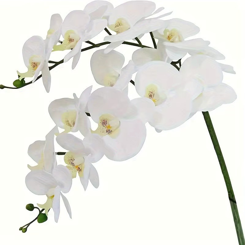 Künstliches Orchideen-Bouquet mit Schmetterlingen in Weiß für Wohnkultur, Garten und Hochzeitsdekoration - Bild 3