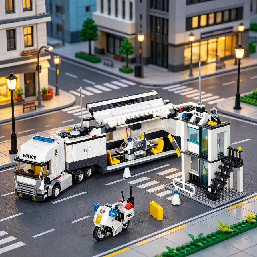 Linyi toy Stadtgebiet Polizei Weltraum Gefängnis Bausatz Sammelset - Bild 2
