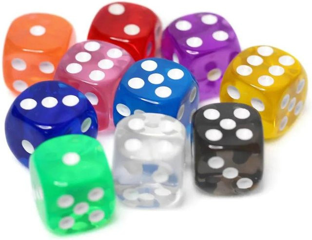 Binchi Outdoor Product Sechsseitig Punkt D6 Spielwürfel Set, 10-teiliges Set, Bunt / Mehrfarbig - Bild 1