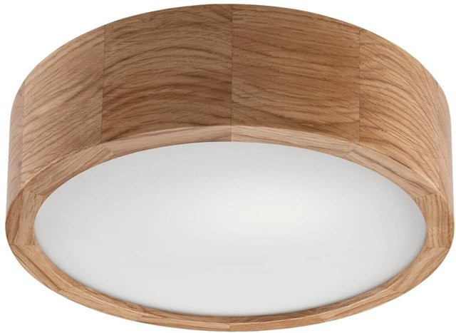 Lamkur Deckenleuchte 49441 Eiche und Glas, Modernes Design mit 3 E27 Fassungen, Höhe: 37 cm, Breite: 8 cm - Bild 1