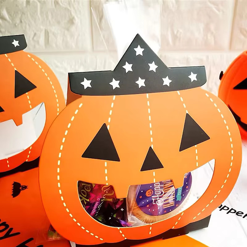 24 Stück Halloween Candy Box aus Papier in Kürbis und Geist Form, Orange, Süßigkeitenverpackung für Kinder und Erwachsene - Bild 5